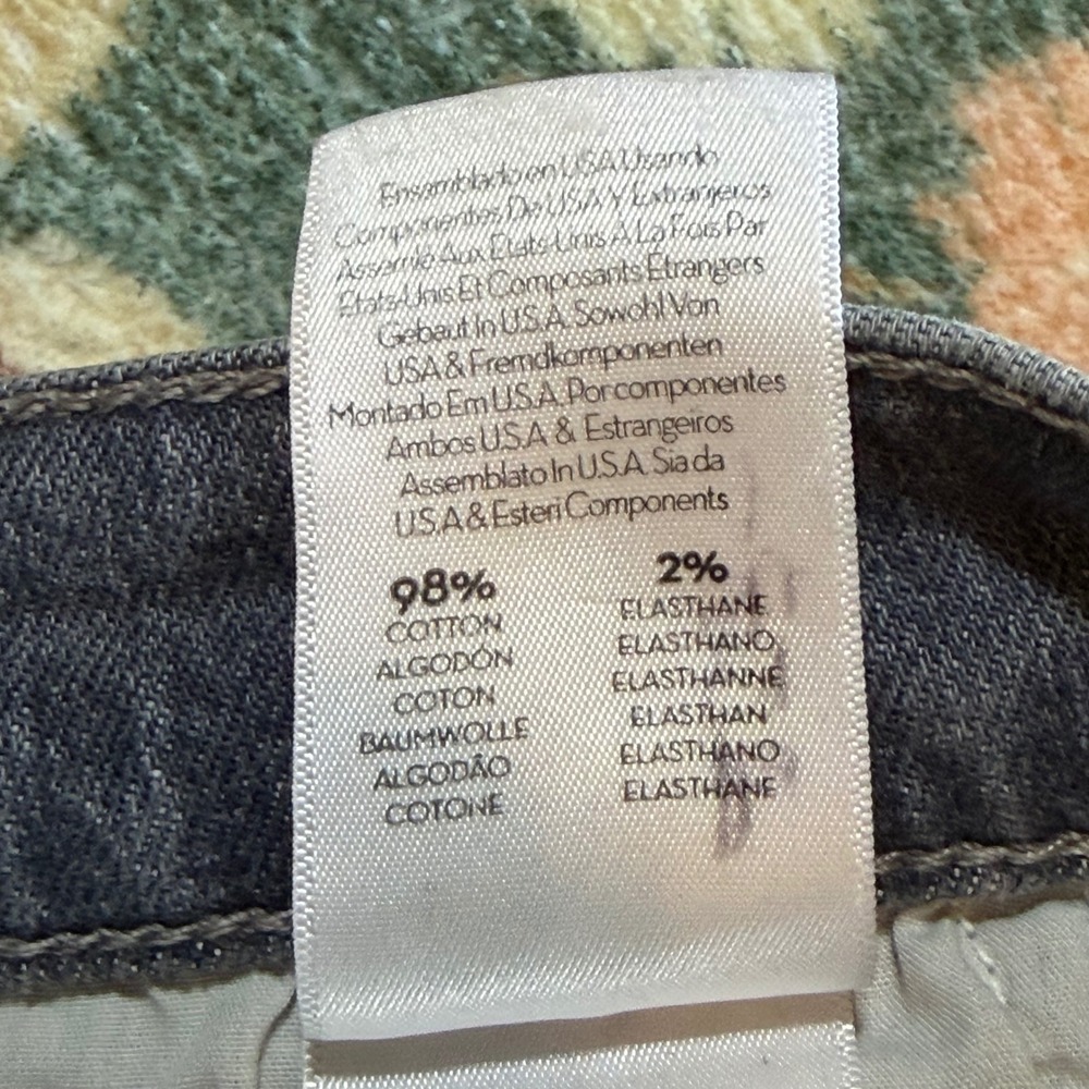 Mother The Insider Crop Step Fray Jeans Ace of Spades Grey Distressed 31 - Picture 9 of 12